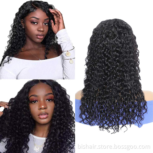 BIS wholesale curly 4x4 transparent lace frontal human hair wig for black women hot sell Virgin Cuticle Aligned Human Hair